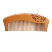 FQ marque cheveux logo personnalisé sculpté peigne en bois de pêche